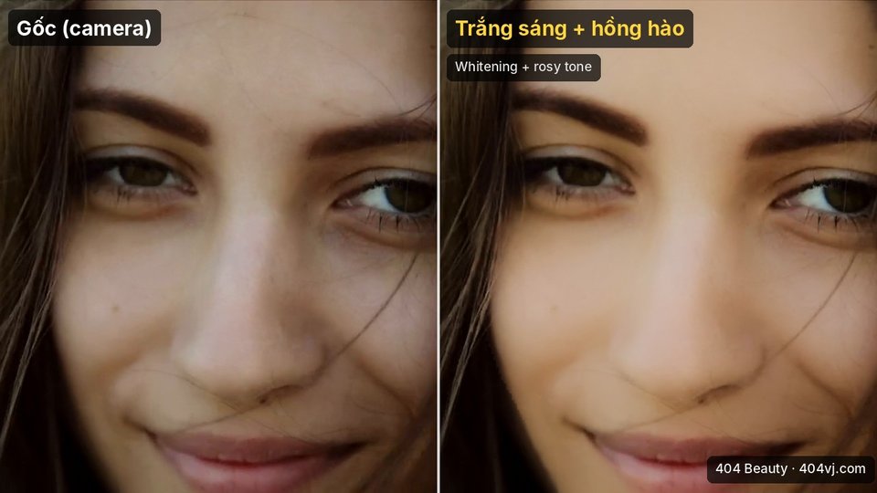 Trắng sáng + hồng hào