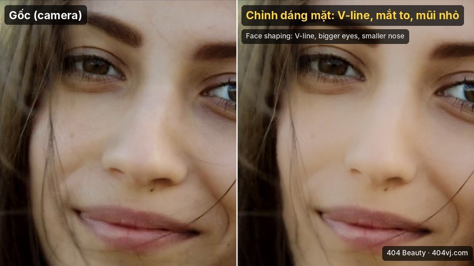 Chỉnh dáng mặt: V-line, mắt to, mũi nhỏ
